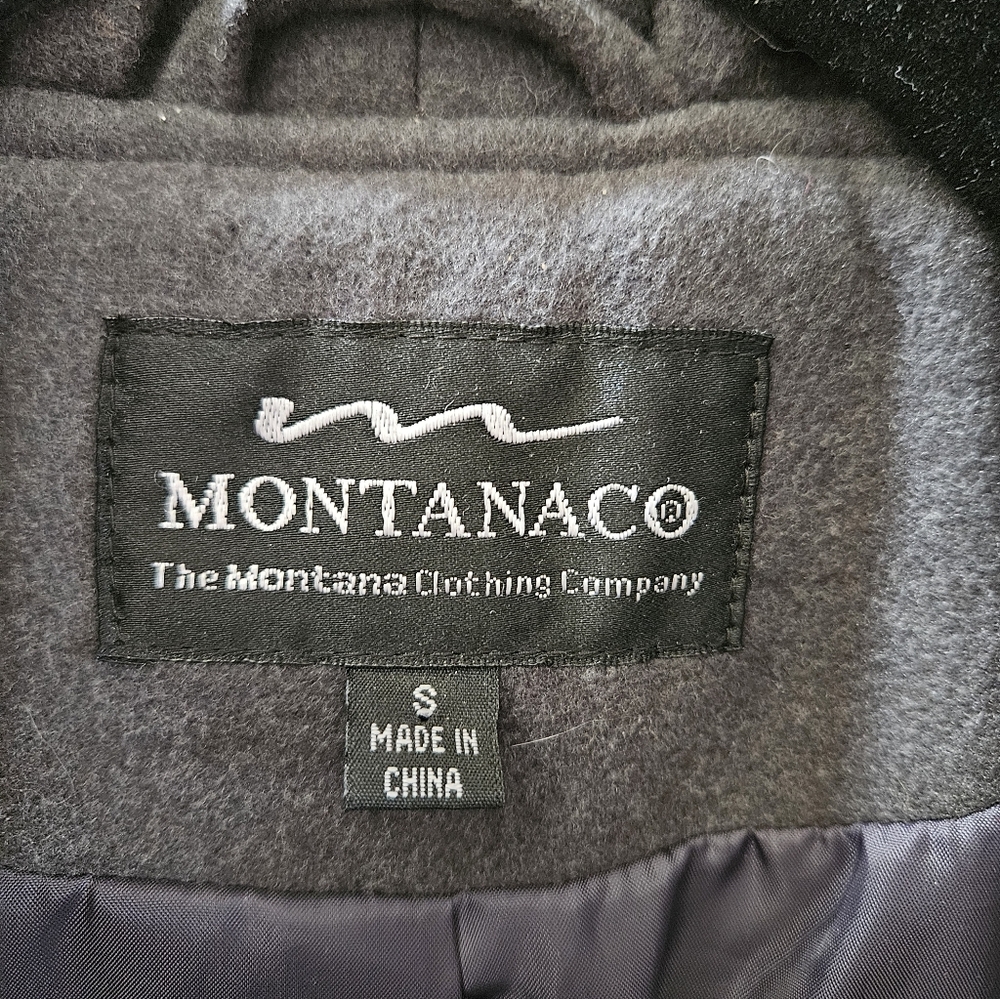 Club Monaco Women's Dark Gray Ruffle Trench Coat - Picture 5 of 5